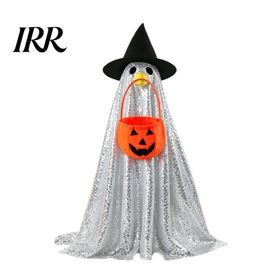 Statue Goose Costume Halloween Ghost Costume, with Shiny Sequin Decor, 23 Inch Apparel Atmosphere Prop, for Holiday Yard Decorations Soft