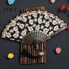 Flower Patterned Fan Retro Lace Folding Portable Lightweight Chinese Dance Handheld Cherry Blossom Compact Travel Pattern Elegant Women's with Tassel