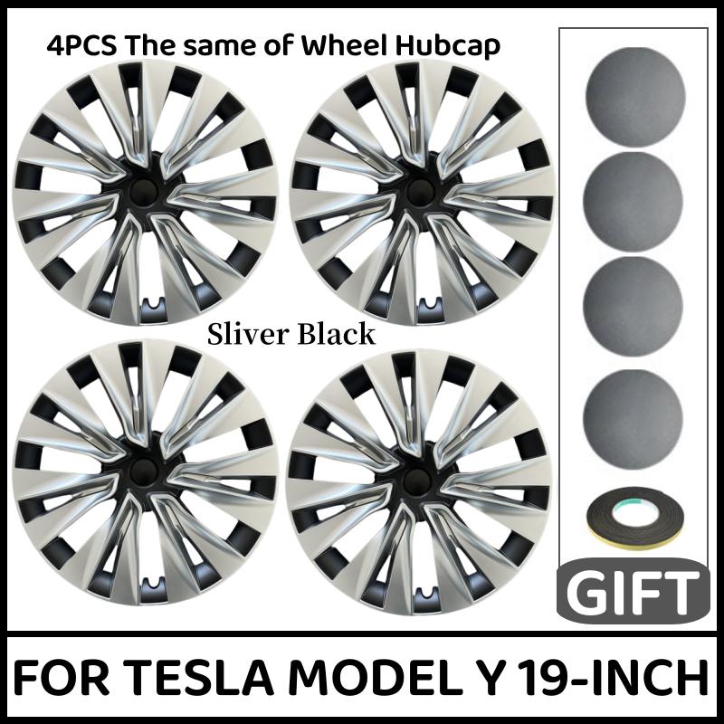 4PCS Wheel Hubcaps 19 Inch Wheel Cover Performance Replacement Wheel Cap Full Rim Cover Accessories For Tesla Model Y 2018-2024