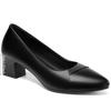 Soft Leather Shoes Spring and Autumn Style Thick Heel Single Shoes Comfortable Medium Heel Shallow Mouth Professional Light Women's Shoes