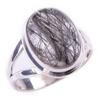 Natural Black Rutile Gemstone Handmade 925 Solid Sterling Silver Ring S.6 C5J63