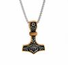 Viking Raytheon Hammer Triangle Rune Titanium Steel Pendant Retro Simple Men's Stainless Steel Necklace