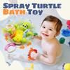 Non-Toxic Baby Bath Toys Rechargeable Turtle Bath Toy Sprinkler For Kids Toddler With 5 Rings Bathtub Fountain Spray Toy Mold Gifts