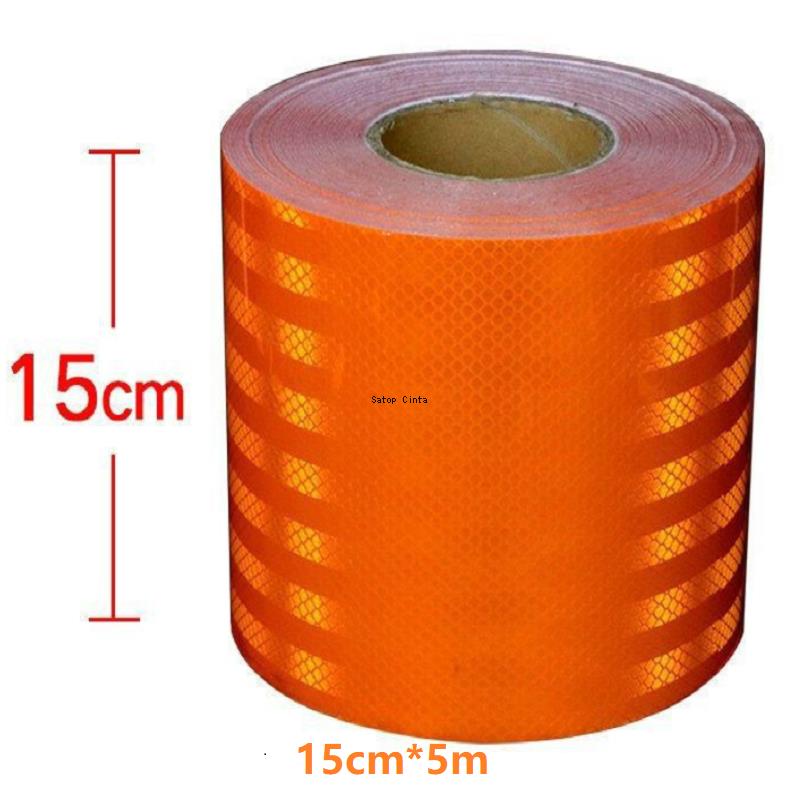 5cm/10cm/15cm*5M Orange Reflective Waterproof Sheetings Strong Adhesive Safety Warning Tape Reflectors Conspicuity Truck Sticker