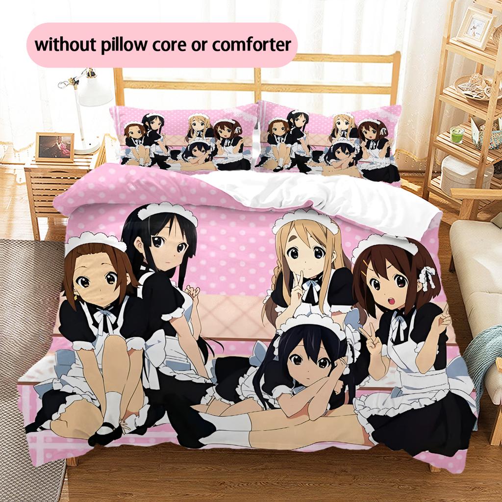 Anime Pattern Bedding Quilt Set Quilt Cover Pillowcase Home Decoration Birthday Gift (1 * Duvet Cover + 2 * Pillowcase, Without Core)