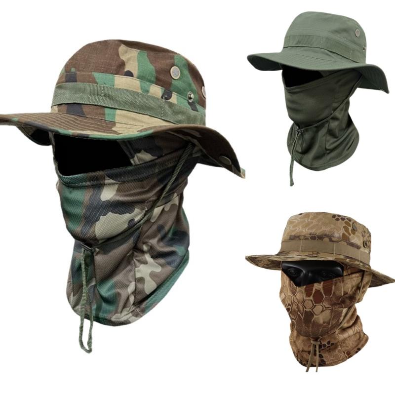 UV-Schutz Breitkrempiger Hut Herren Sonnenschutz Boonie-Kappe Outdoor Wandern Camping Anglerhut Sonnenhut Fischerhut