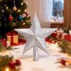 Christmas Tree Star Topper 8" Glitter Silver Star Ornament 3D Shatterproof Star Tree Topper Decoration for Holiday Home Decor