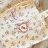 Large Capacity Fragmented Flowers Pattern Tote Bag  Sweet With Lace Bow Storage Handbags Canvas Handbag