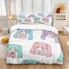 Hatsune Miku Cyberpunk Neon City Duvet Cover Set Anime Bedding With Pillowcases Gaming Room Teen Bedroom Decor Gift For Fans