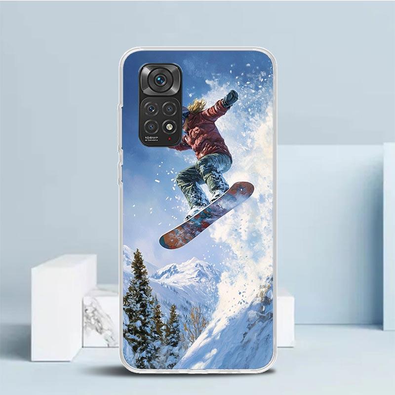 Adventure Snowboarding Extreme Soft Cover for Xiaomi Redmi Note 15 14 13 12 Pro Plus Phone Case 14S 11S 11T 11E 10S 10 4G Patter