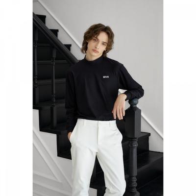 Men S Long Sleeve Mock Neck Black