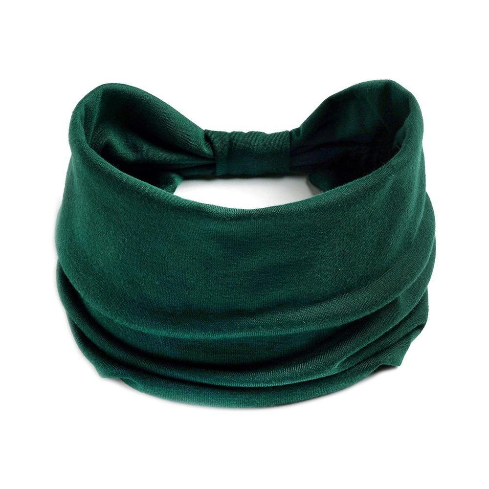 1PC Boho Solid Color Wide Headbands Vintage Knot Elastic Turban Headwrap for Women Girls Soft Bandana Accessories Hair