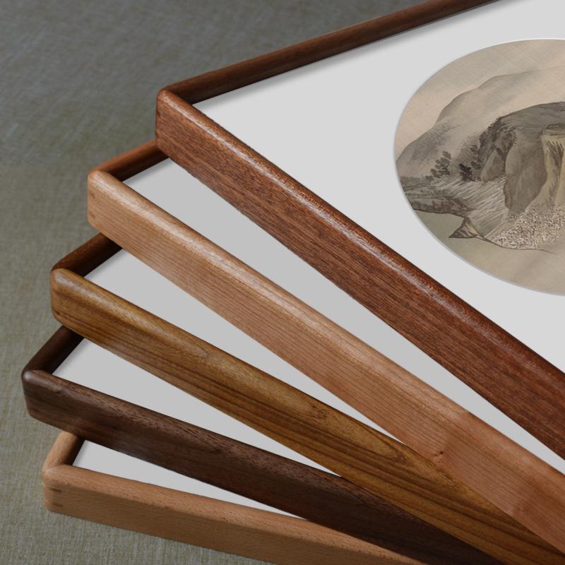 Solid Black Walnut Mortise and Tenon Frame for Chinese Calligraphy and Painting, Model D
