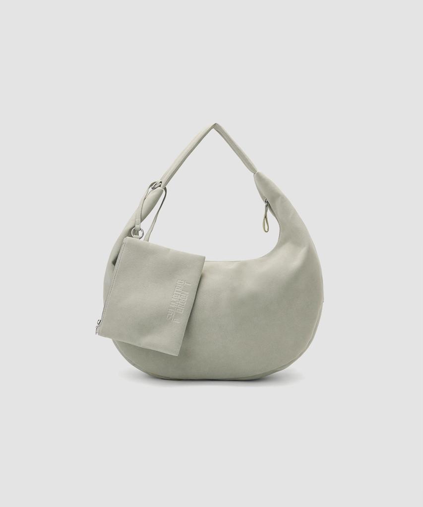 Symmetricpercent Faux Suede Hobo Bag / Ash Beige