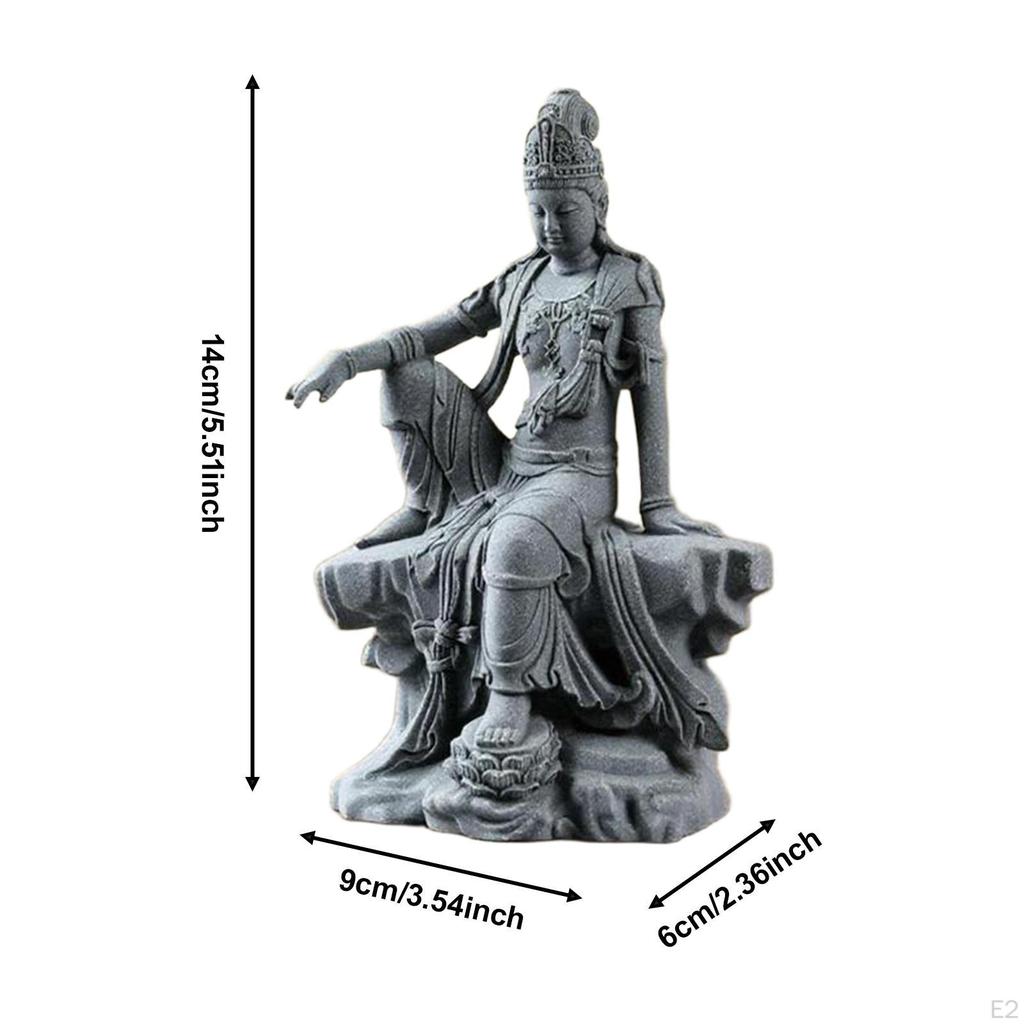 Avalokiteshvara Bodhisattva Statue Kuanyin Skulptur Einzelner Fuß auf Lotusbasis Mehrzweck Buddhistisch