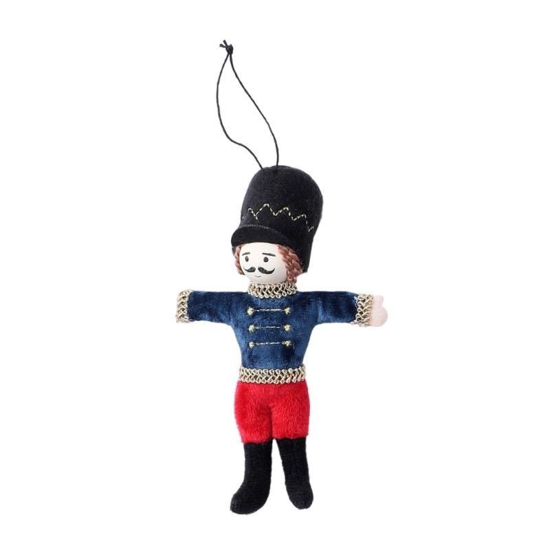 Classical Fabric Nut Cracker Soldier Figures Christmas Tree Hanging Ornaments Holiday Home Decoration
