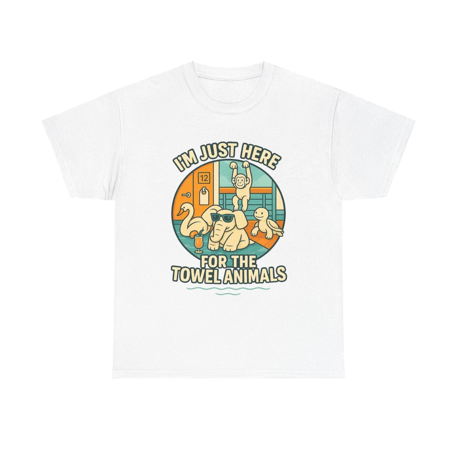 Cruise Shirt Funny Graphic Tee I m Just Here for the Towel Animals Vacation Gift S