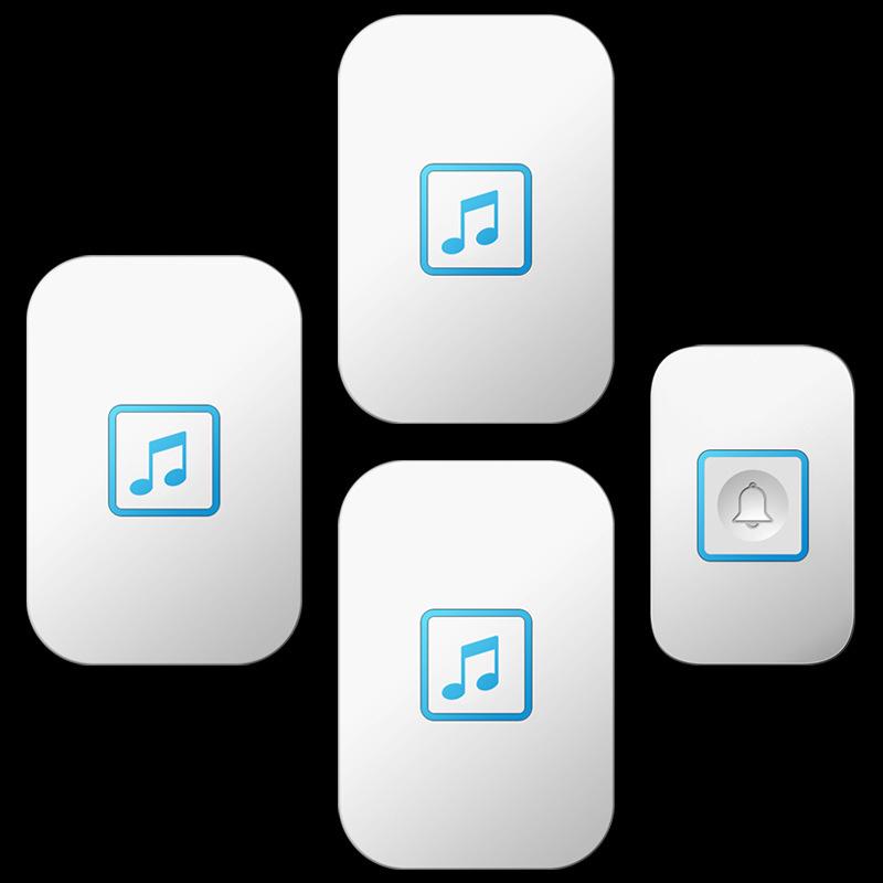 Triple Wireless Smart Music Doorbell System