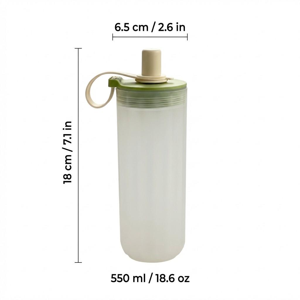 Plastic Water Bottle Tumbler For Kids Students Leak-proof Straw Water Cup Clear Portable Cold And Hot Drinking Cup With Handle
