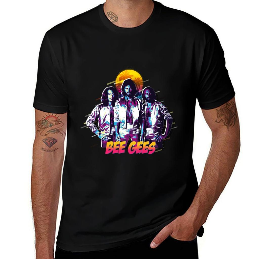 Bee Gees Pop Art T-Shirt Einfacher Linienkunst Druck T-Shirt