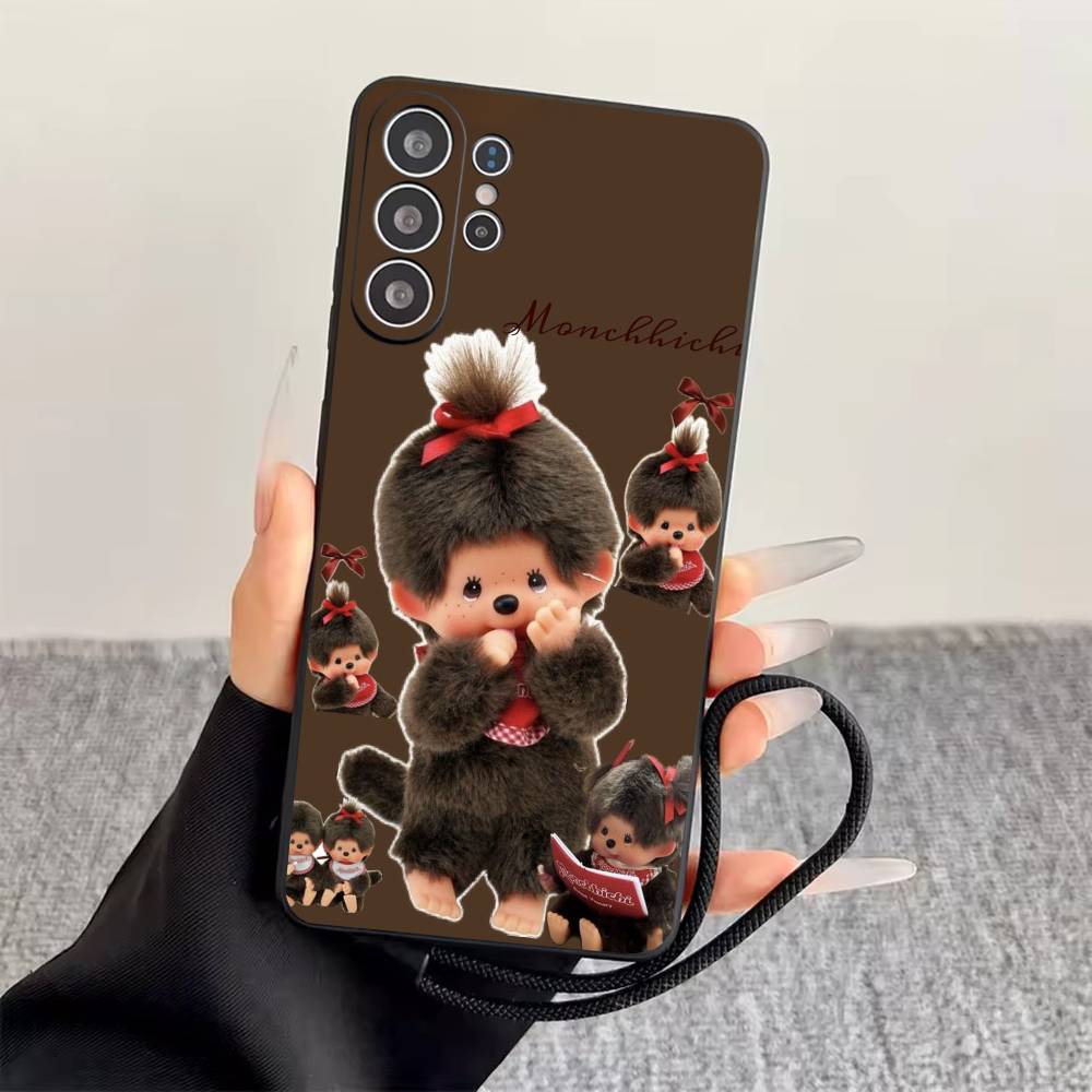 

M-Monchhichi Phone Case For Samsung S25,S24,S21,S22,S23,S30,Ultra,S20,Plus,Fe,Soft Silicone Black Cover Samsung S24fe