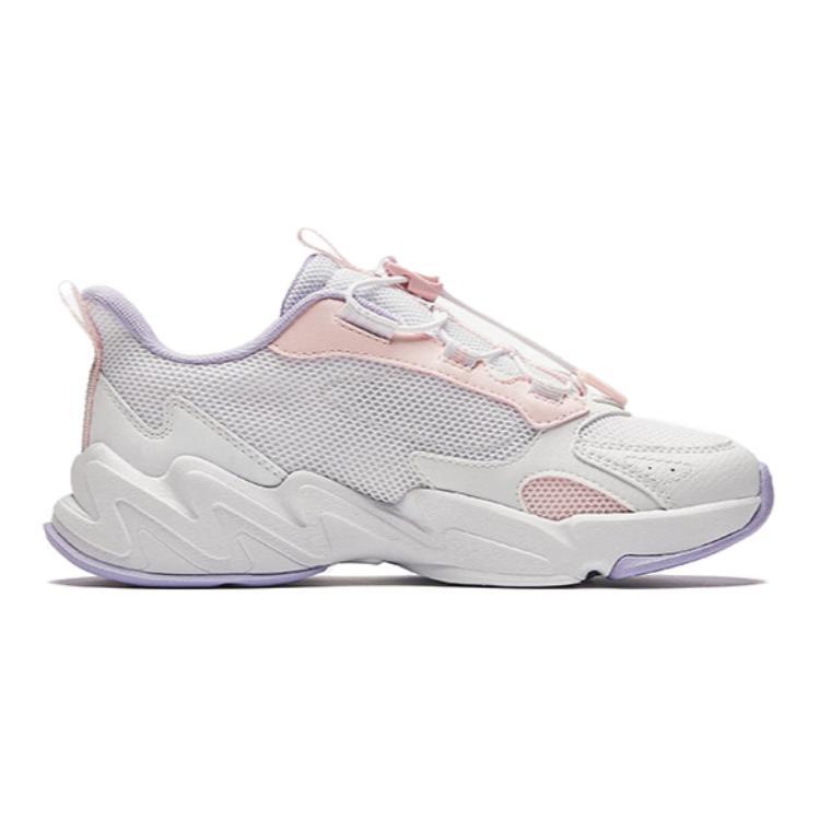 Anta Comfortable Mesh Non-Slip Durable Low-Top Running Shoes Kids sneaker White Purple 322438805-2