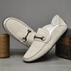 2024 New Men Casual Leather Shoes Trend Luxury Brand Business Genuine Leather Business Shoes Comfy Flat Designer Loafers