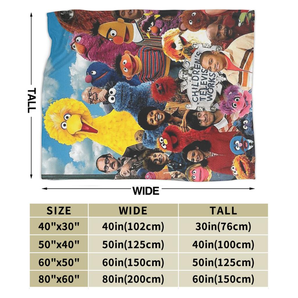 Sesames Streets Plush Blankets Kids  Flannel Throw Blanket For Couch Bed Warm Soft Custom Quality Bedspread Gift Idea