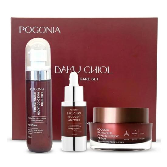 POGONIA Bakuchiol Anti-Aging Skincare 3-Piece Set (Cream + Ampoule + Essence) POGONIA Bakuchiol Anti-Aging Skincare 3-Piece Set