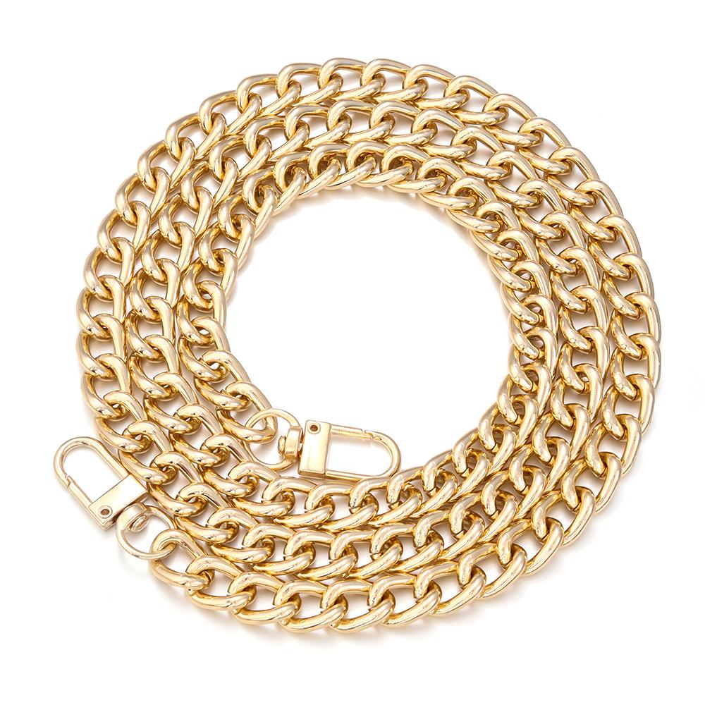 Metal Aluminum Bag Chains Gold Silver Color 40/60/80/100cm Replacement Bags Strap Extended Link Chain Garment Accessories