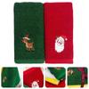 Bathroom Towel Set 100% Cotton Absorbent Microfiber Christmas Tree Santa Embroidery Face Towels Bath Towel Xmas Gifts