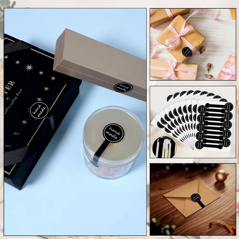 10 Sheets Long Style Self-Adhesive Sticker Cake Packaging Sealing Label Package Box Decoration Diy Tamper-Proof Stickers