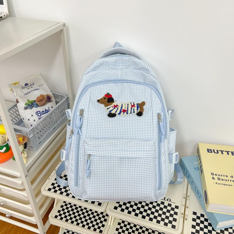 Plaid Schoolbag Women's Large Capacity Backpack Student Backpack