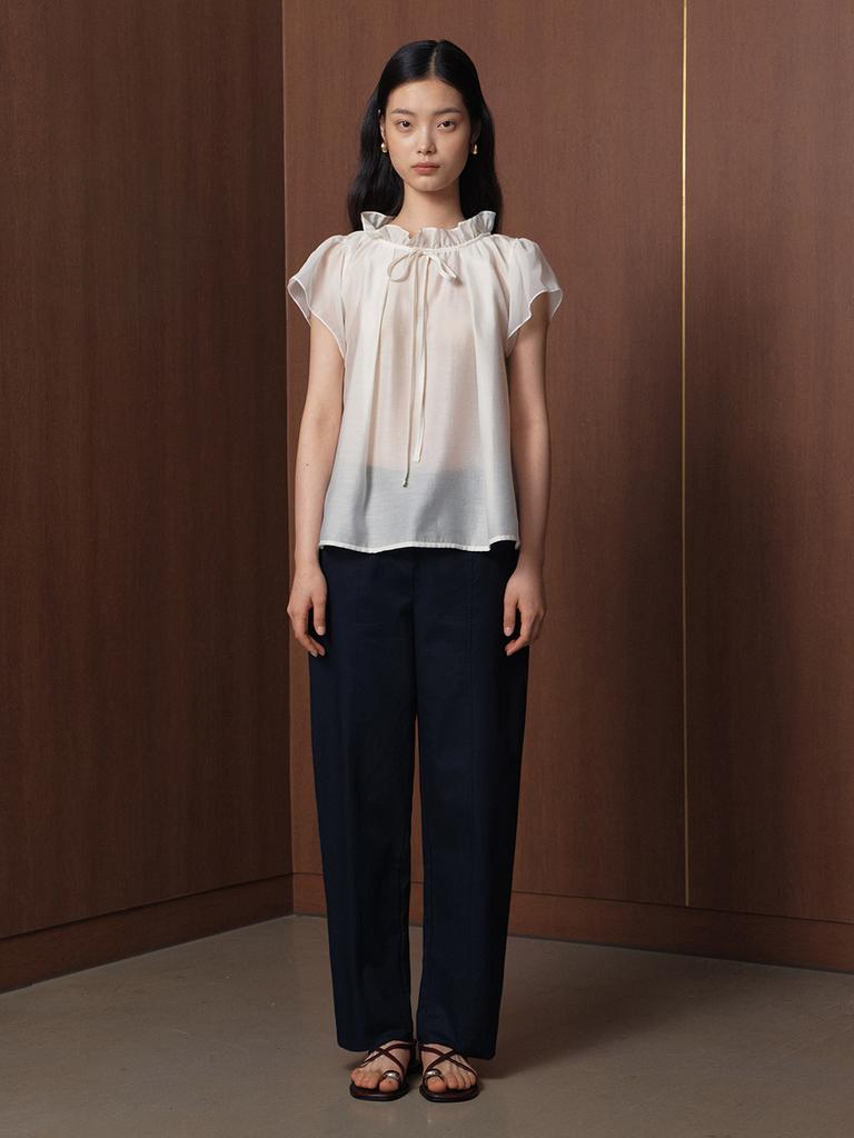 GANISONG Pottery Volume Pants_Navy