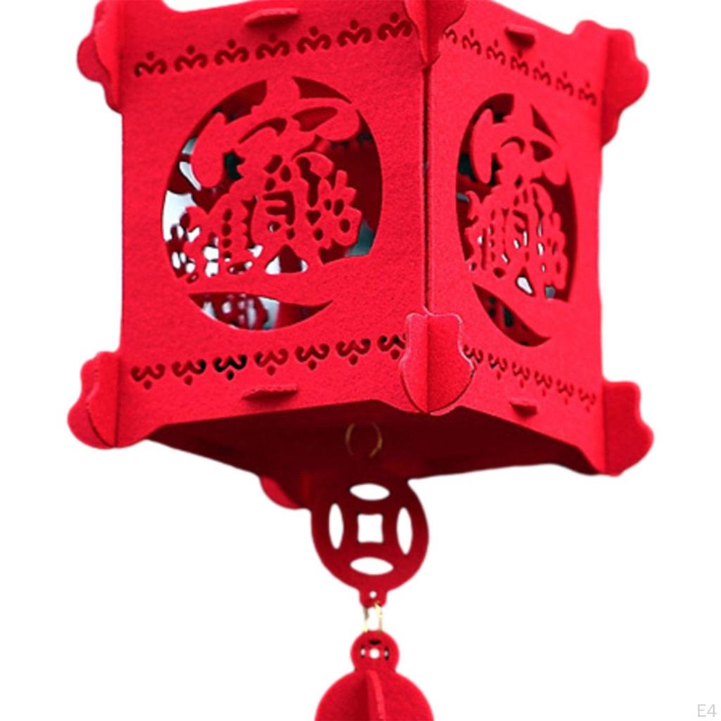 Chinese Lantern Lucky Decorative,Cube, Spring Festival Decor Year for Wedding