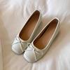 Fashion Versatile Small Single Shoes Women's Shoes Spring and Autumn 2025 Summer Bow Red Ballet Shoes