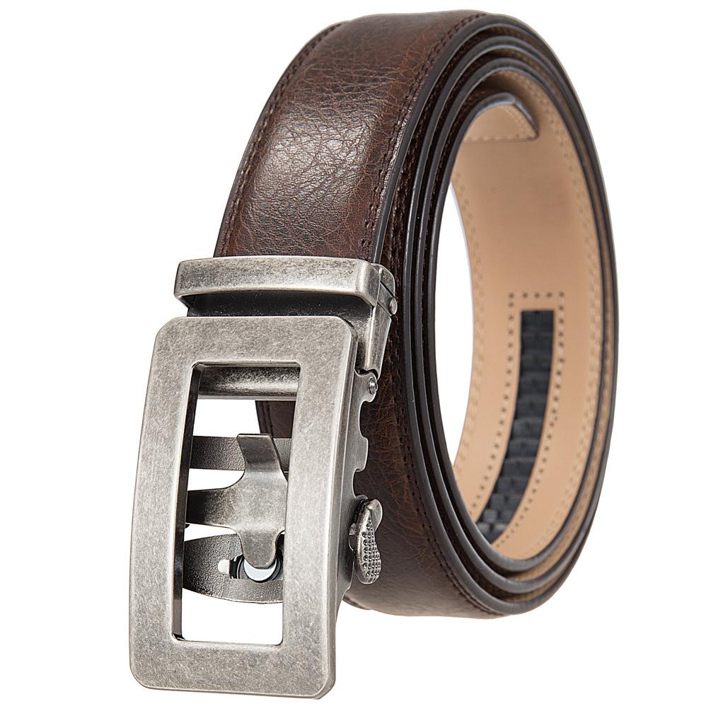 1Pcs Two-Layer Cowhide Automatic Buckle Belt, Men'S Belt, Business Belt Ly35-0838-1