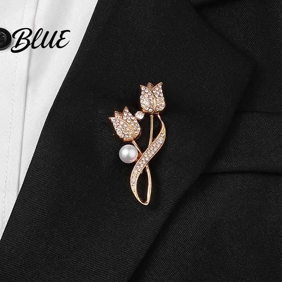 Decorative Collar Pin Women Alloy Brooch Pin Tulip Shape Lapel