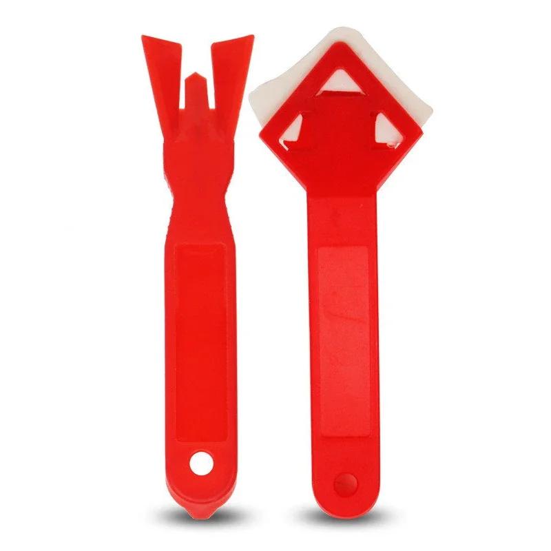 2Pcs/Set Silicone Glass Cement Scraper Tool Caulking Sealant Finishing Grout Floor Cleaning Tile Dirt Tool Spatula Glue Shovel