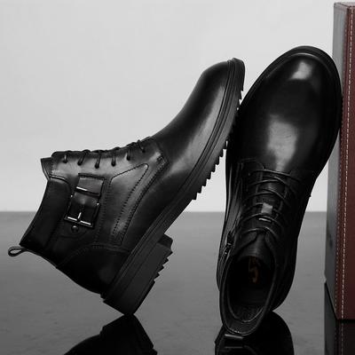 Fashion High Quality Men's Business Lace-Up Boots Fashion Male Comfortable High Top Walking Shoe 2024 All-match Men's Motorcycle Boots