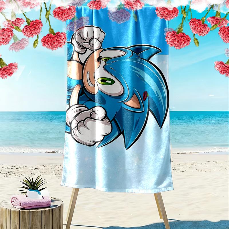 Sonic the Hedgehog4 Print Beach Towel, Large Soft Quick Dry Towel for Beach Camping Swimming
