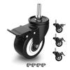 Zalslei Lenkrolle mit 50mm Rad 280KG Traglast Leise Set mit Schraube für Einkaufsersatz DIY Schraub-Lenkrollen, M8, Bremse, (2 Zoll) Durchmesser,