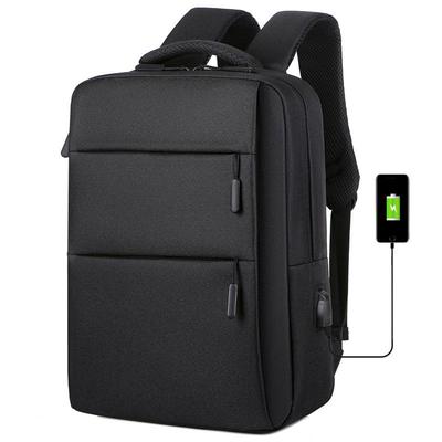 Waterproof Double-Zipper Oxford Cloth Laptop Backpack for Business Commuting
