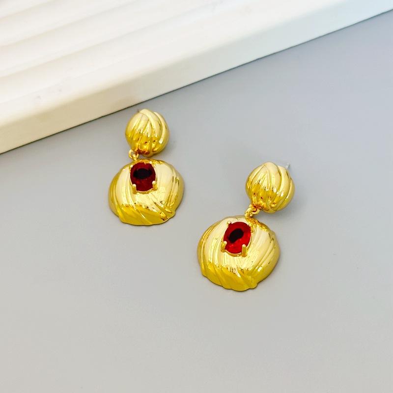 

Retro High-End Personalized Earrings Medieval Fashion Chinese Trendy Zircon Stud Earrings