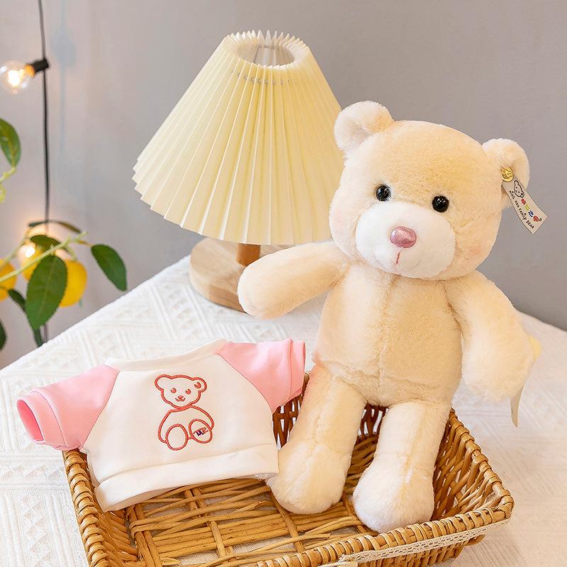 Cartoon Sweatshirt Bear Plush Toys Children's Birthday Gift Dressing Couple Bear Pillow Grabbing Machine Doll Activity