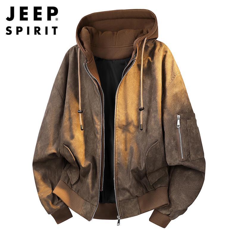 

JEEP SPIRIT Men s Hooded Faux Leather Jacket XL