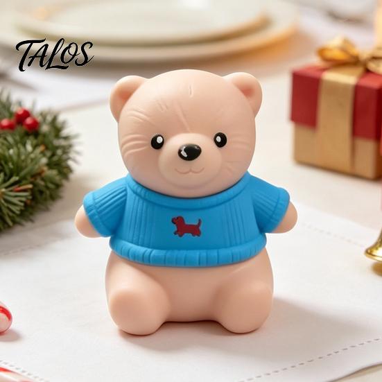 Novelty Bear Gifts Christmas Tomato Squeeze Toy for Stress Relief, Cute TPR Decompression Soft Anxiety Relief Toys Figure with Festive Decoration