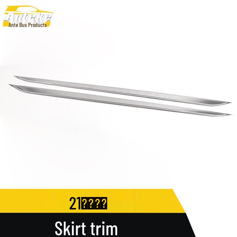 Kulewei 21-Piece Skirt & Bumper Trim Strips - Stainless Steel Car Door Edge Decorative Stickers