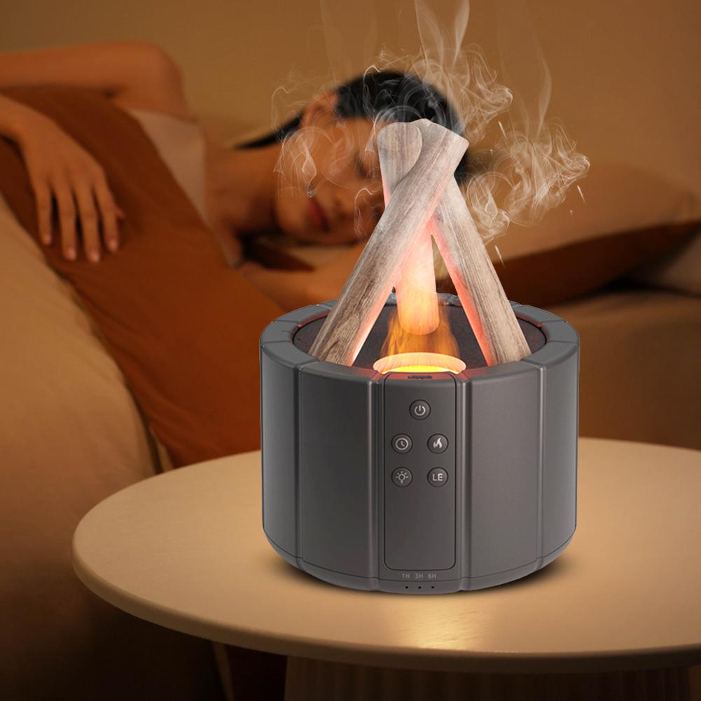 250ml Campfire Flame Fire Diffuser Auto Shut-Off Ultrasonic Aroma Diffuser Night Light Cool Mist Humidifier with Remote Control