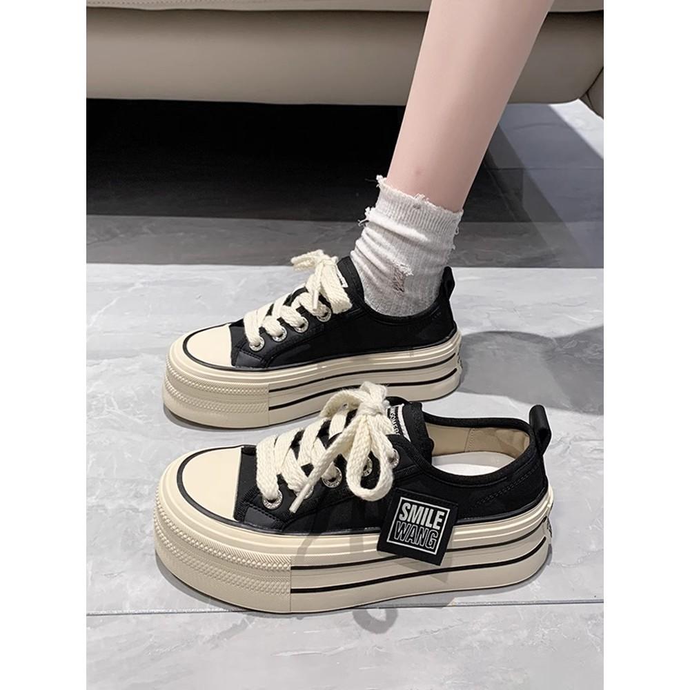 Platform canvas biscuit shoes women's shoes spring and summer new muffin versatile sports and leisure little white shoes board shoes